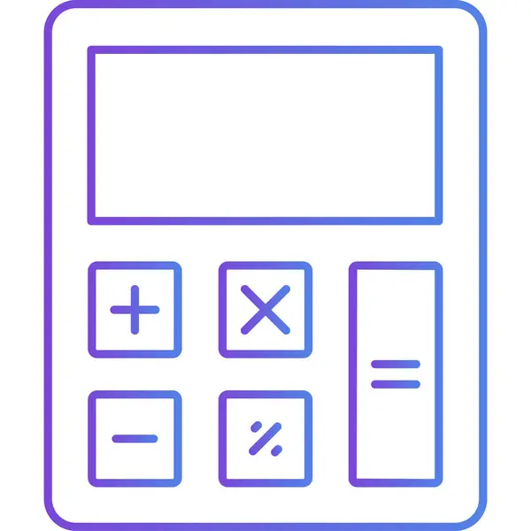 Значок Математического Калькулятора Стиль Контура — стоковый вектор