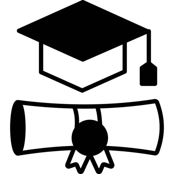 Απόφοιτος Εκπαίδευση Εικονίδιο Αποφοίτησης Στυλ Περίγραμμα — Διανυσματικό Αρχείο