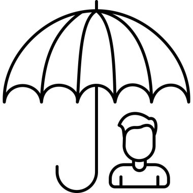 şemsiye adam koruma simgesi