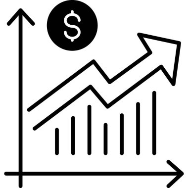 iş grafiği büyüme simgesi ana hatlar biçiminde