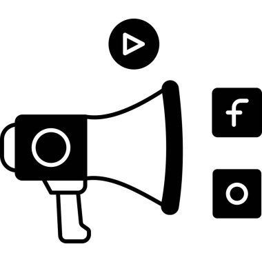 Megafon. Hoparlör ikonu. vektör illüstrasyonu