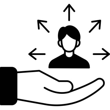 iş simgesi el illüstrasyonu