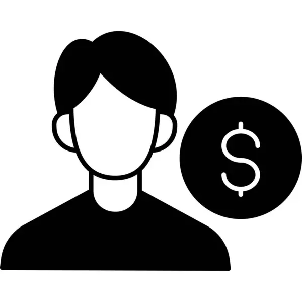 Zakelijke Persoon Met Dollar Symbool Vector Illustratie Ontwerp — Stockvector