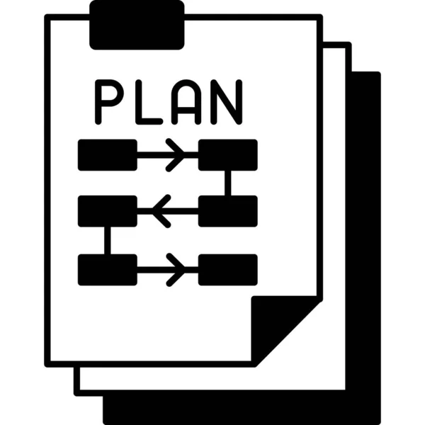 Plan Plan Plan Icono Estilo Esquema — Archivo Imágenes Vectoriales