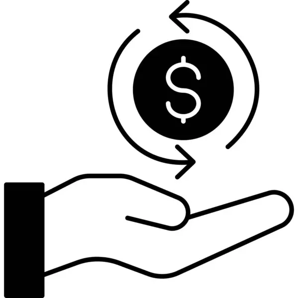 Mão Com Ilustração Vetor Sinal Dólar —  Vetores de Stock