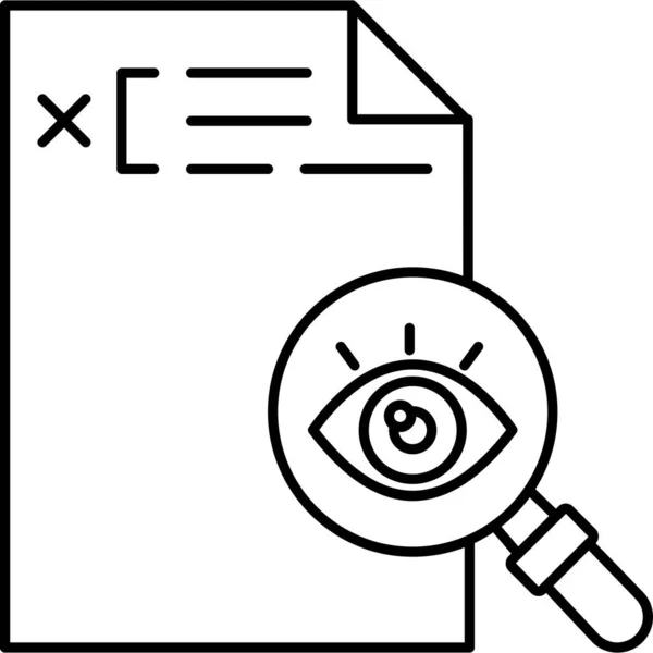 Magnifying Lens Document Magnifying Lens — Stock Vector