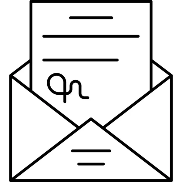 一个装有信和纸的开着的信封 — 图库矢量图片