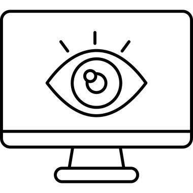  Üzerinde göz olan bir bilgisayar ekranı.