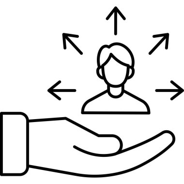  Okları kişiyi gösteren bir insanı tutan bir el.