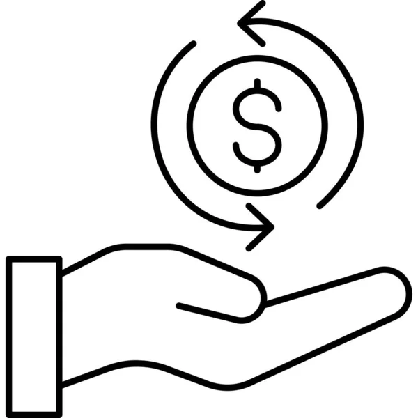 Рука Держащая Знак Доллара Руку Держащую Монету — стоковый вектор