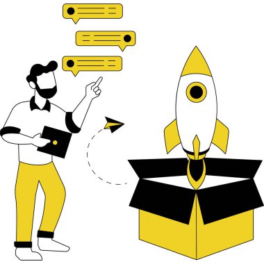 Ürün Çalıştırma İllüstrasyonu Kolayca düzenleyebilir ve değiştirebilir 