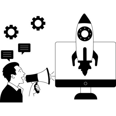 Kolayca düzenleyebilen ve düzenleyebilen Başlangıç Reklamcılığı İllüstrasyonuName 