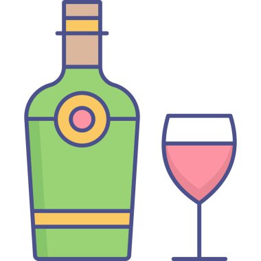 alkollü içecek ikonu - taslak biçiminde