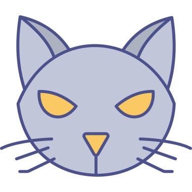 kedi simgesi, basit vektör illüstrasyonu