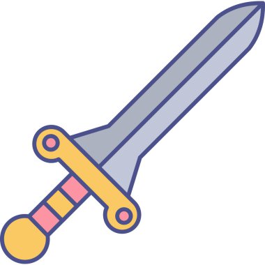 Kılıç. Web simgesi basit illüstrasyon