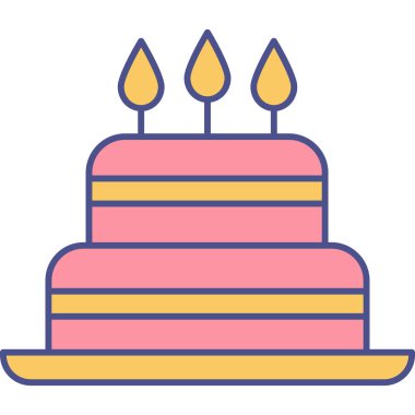 Kek. Web simgesi basit illüstrasyon