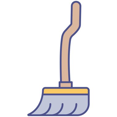 Süpürge simgesi, vektör illüstrasyonu