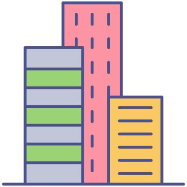 Bina. Web simgesi basit illüstrasyon