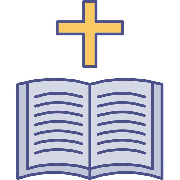 Ícone Bíblia Cruz Cristã —  Vetores de Stock