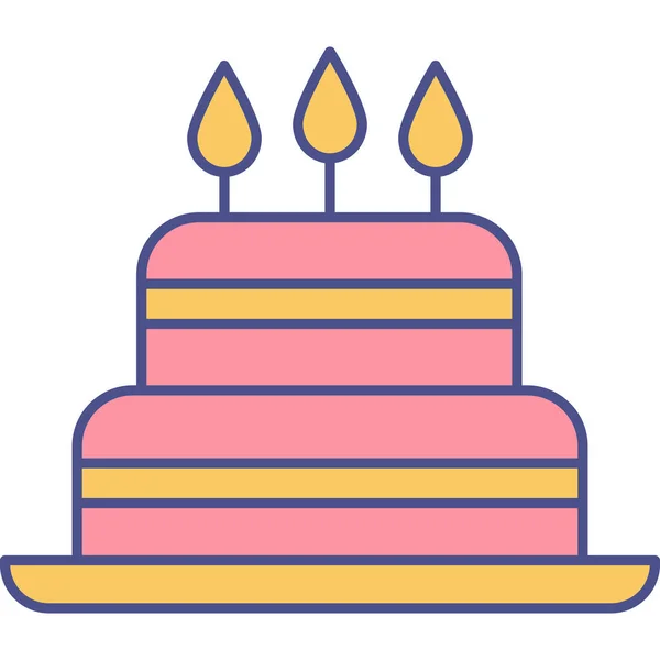 ケーキだ Webアイコンシンプルなイラスト — ストックベクタ