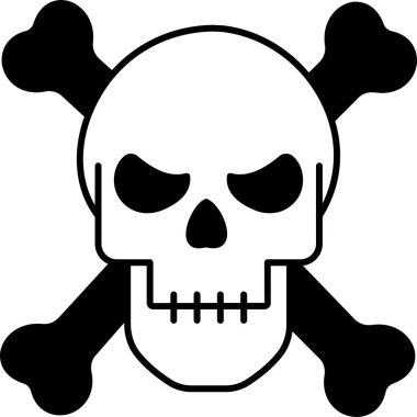 kafatası kemikleri taslak biçiminde simge