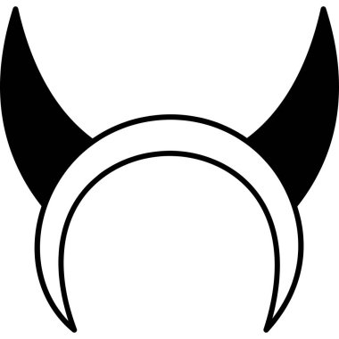 şeytan boynuzu ikonu, vektör illüstrasyonu