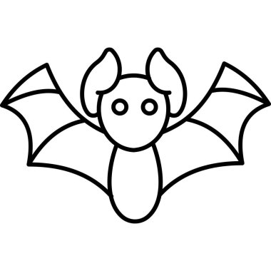 Sevimli yarasa çizgi film ikonu, Cadılar Bayramı konsepti