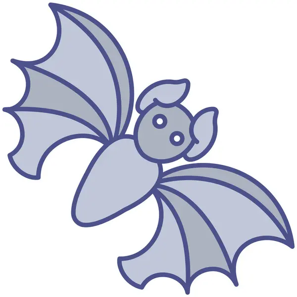 Morcego Azul Com Asas Vetor Ilustração Isolado Sobre Fundo Branco — Vetor de Stock