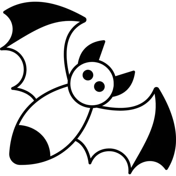 Ikon Bat Gambar Vektor Diisolasi Latar Belakang Putih - Stok Vektor