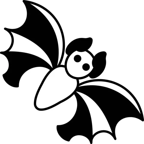 Wektor Ilustracja Cute Kreskówki Halloween Bat — Wektor stockowy
