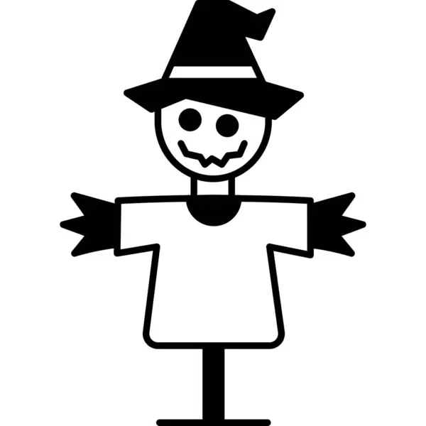 Cartoon Illustration Halloween Pumpkin Witch Hat — Stock Vector