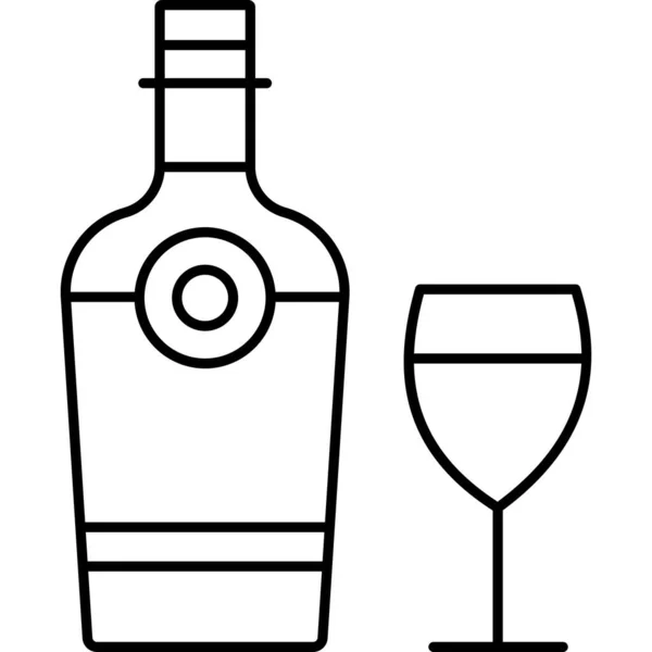 アウトラインスタイルのアルコール飲料飲料アイコン — ストックベクタ