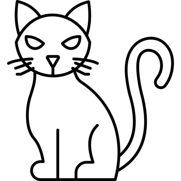 Tecknad Katt Ikon Vektor Vit Bakgrund — Stock vektor