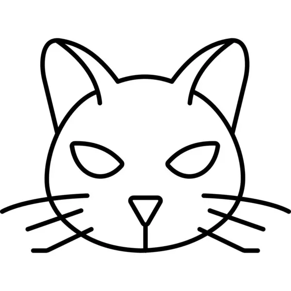 猫顔のアイコンベクトルイラスト — ストックベクタ