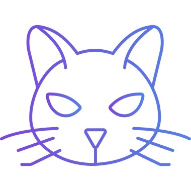 Kedi ikonu. vektör illüstrasyonu