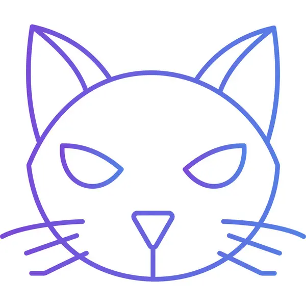 Animal Chat Visage Icône Dans Style Contour — Image vectorielle