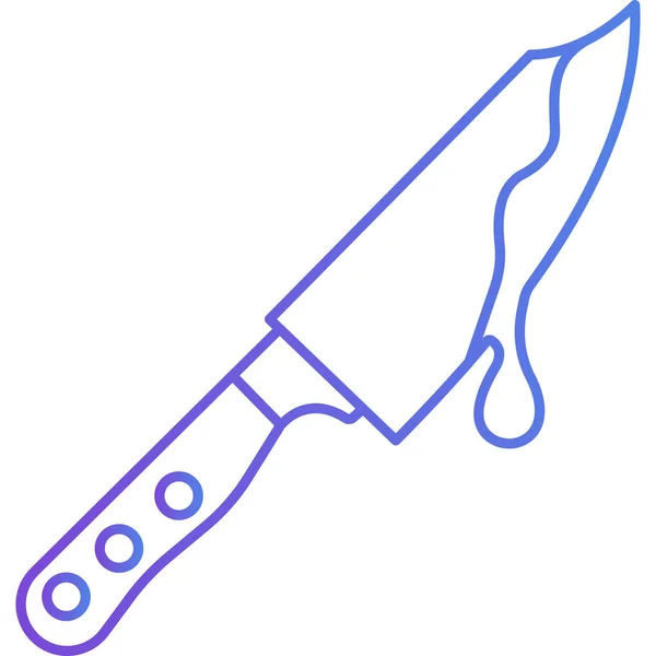 Иконка Ножа Наполнителе Стиль Контура — стоковый вектор