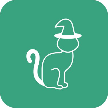 Yeşil kedi şapkası simgesi beyaz arkaplanda izole edildi. vektör illüstrasyonu