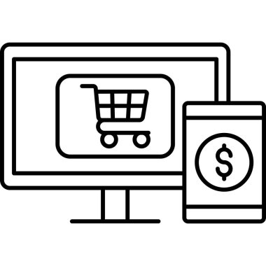 Alışveriş arabası ikonu. vektör illüstrasyonu