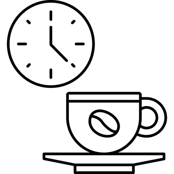 Icône Tasse Horloge Illustration Vectorielle — Image vectorielle