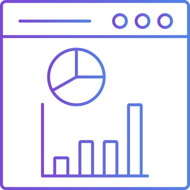 Web simgesi, analitiğin vektör illüstrasyonu