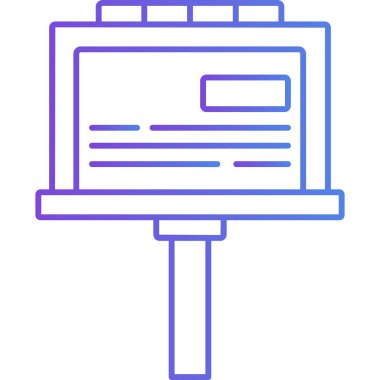 Bilgisayar monitörü simgesi. Web için dizüstü bilgisayar vektör simgelerinin basit çizimi