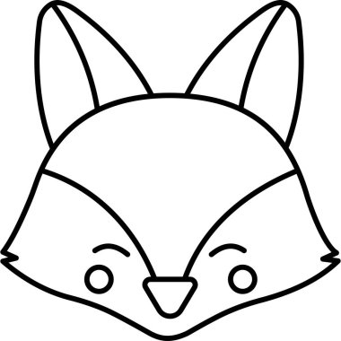 Tilki yüzü, illüstrasyon, vektör, beyaz arkaplan üzerinde.
