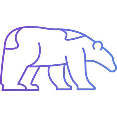 Kutup ayısı çizgisi tarzı ikon tasarımı, hayvanat bahçesi hayvan bahçesi ve hayvan temalı illüstrasyon