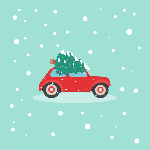 Weihnachtsbaum Unterwegs Illustration — Stockvektor