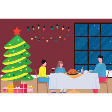 Evde kolayca düzenleyebilen ya da düzenleyebilen Noel Aile Yemeği