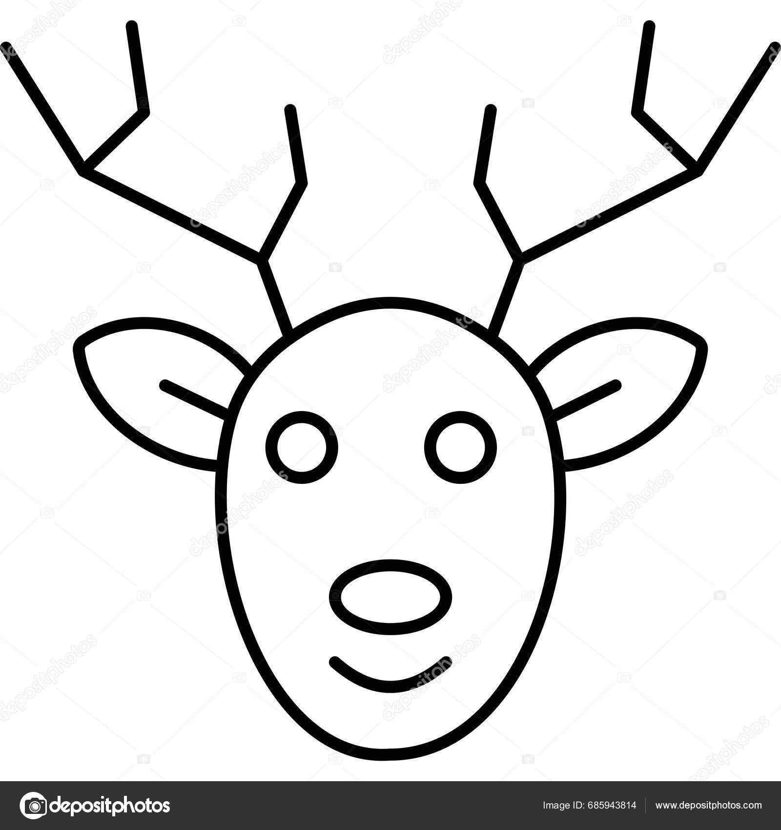 Deer Head Icon Outline Style Stock Vector by ©azhar.ranksol.gmail.com ...