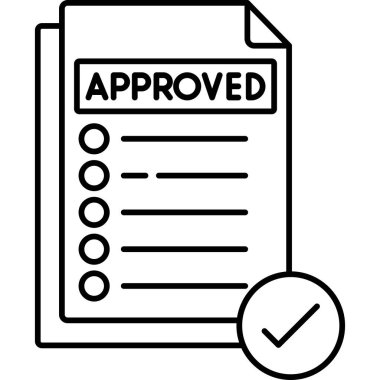 Onaylanmış simge vektör illüstrasyonu