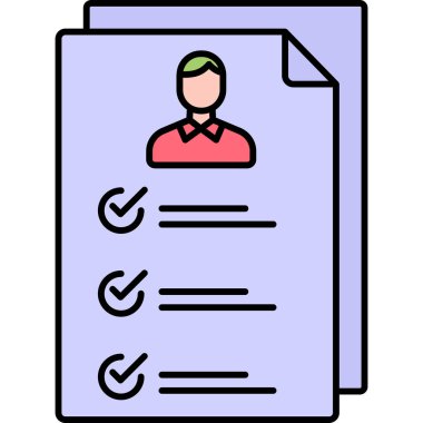 görev simgesi renk ana hatları vektörü