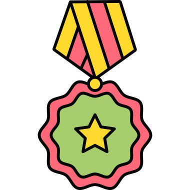 Madalya ödülü. Web simgesi vektör illüstrasyonu